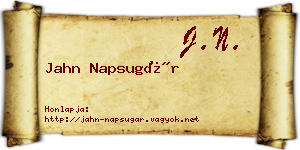 Jahn Napsugár névjegykártya